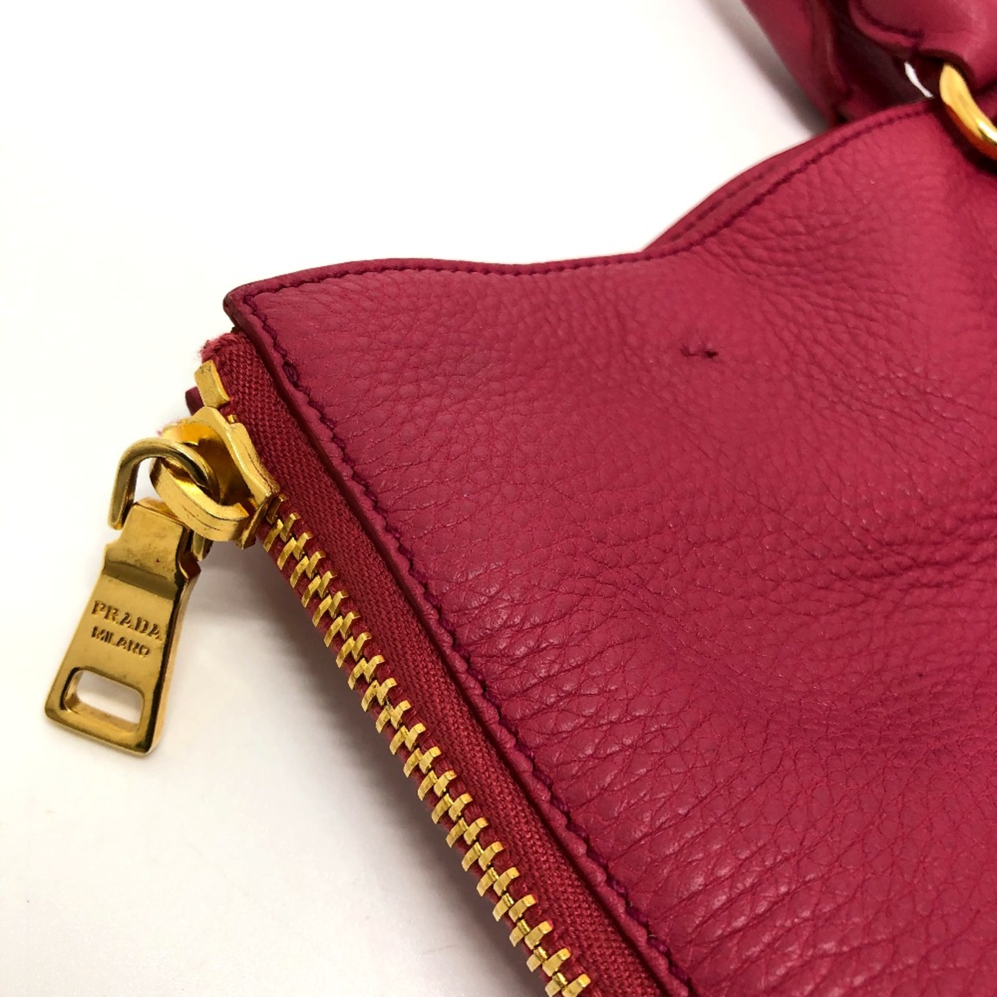 PRADA BN1713 logo Bag 2WAY Hand Bag pink GoldHardware