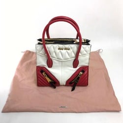 Miu Miu Biker Bag Hand Bag Shoulder Bag Crossbody Hand Bag White Red