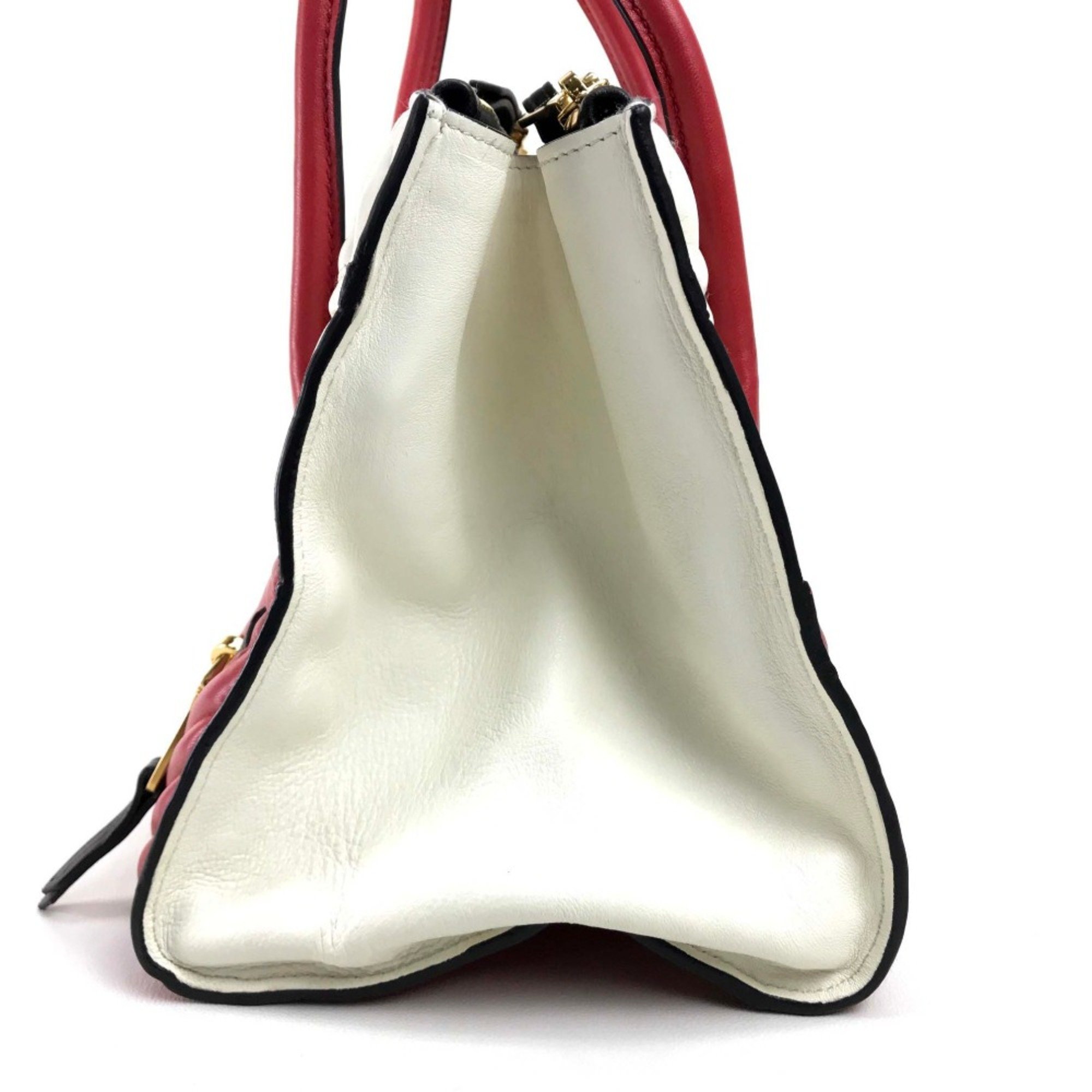 Miu Miu Biker Bag Hand Bag Shoulder Bag Crossbody Hand Bag White Red