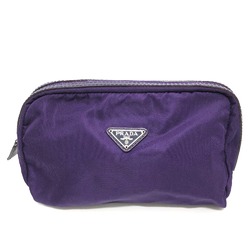 PRADA Triangle logo Cosmetics Pouch Pouch purple