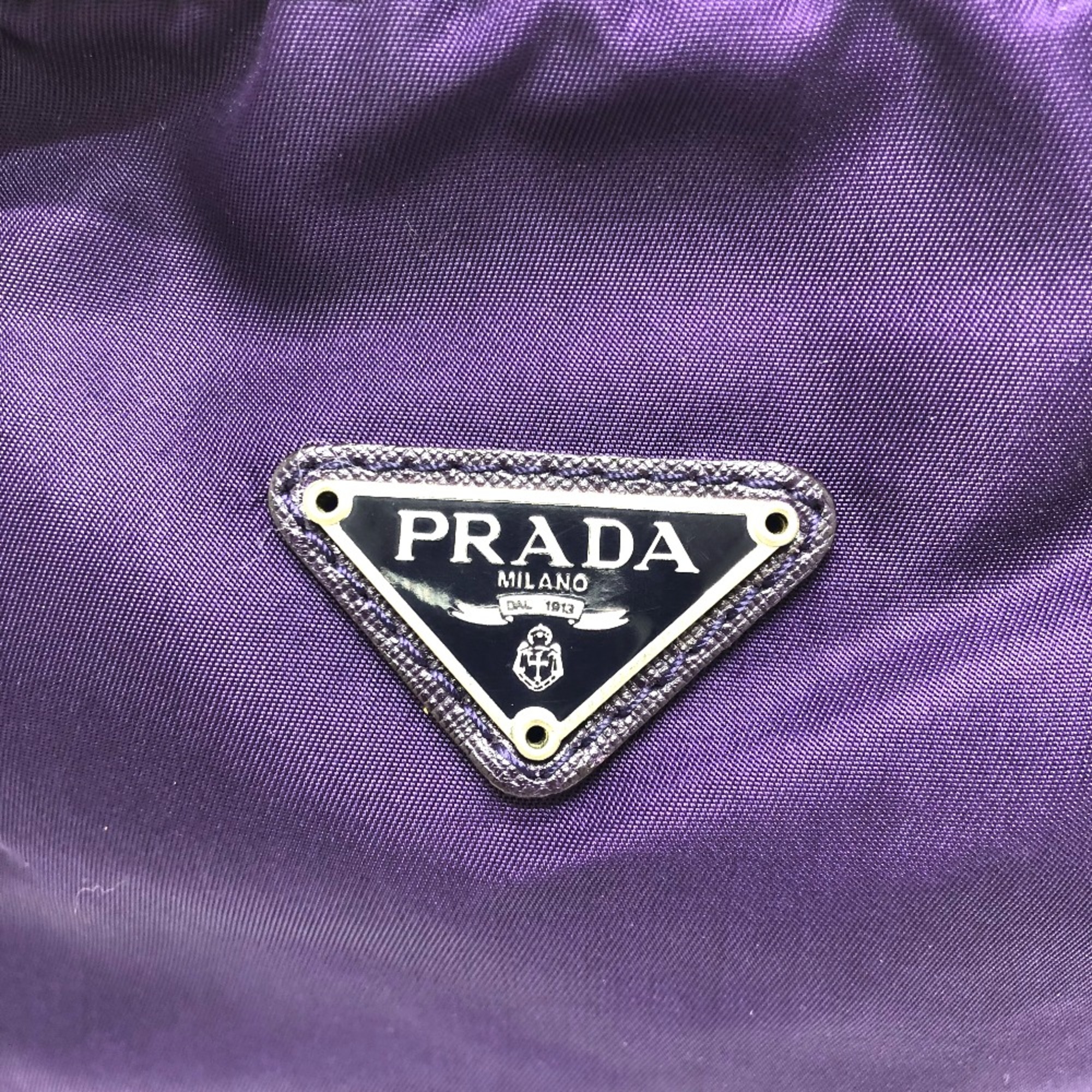 PRADA Triangle logo Cosmetics Pouch Pouch purple