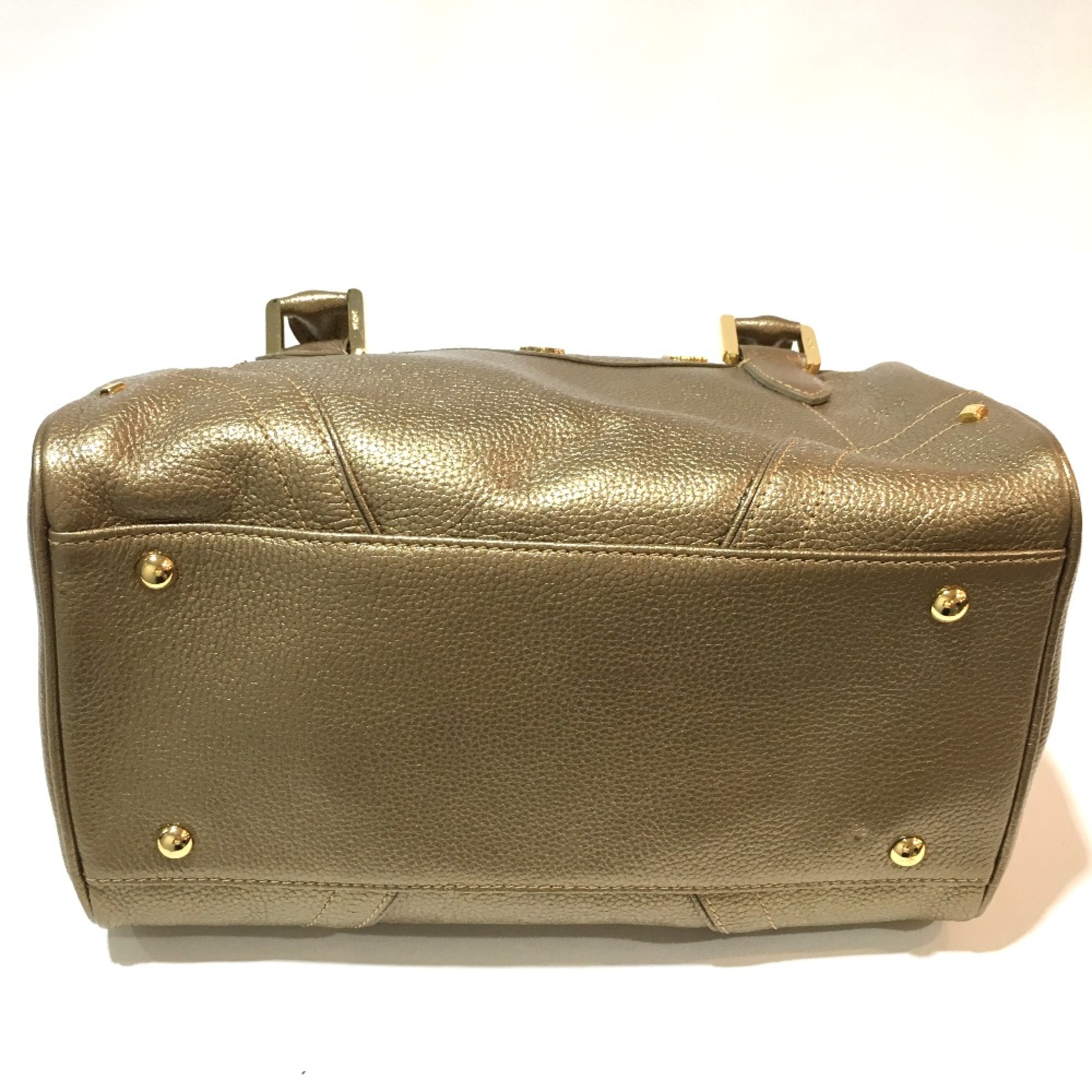 MCM Bag Mini Duffle Bag Hand Bag Gold Gold