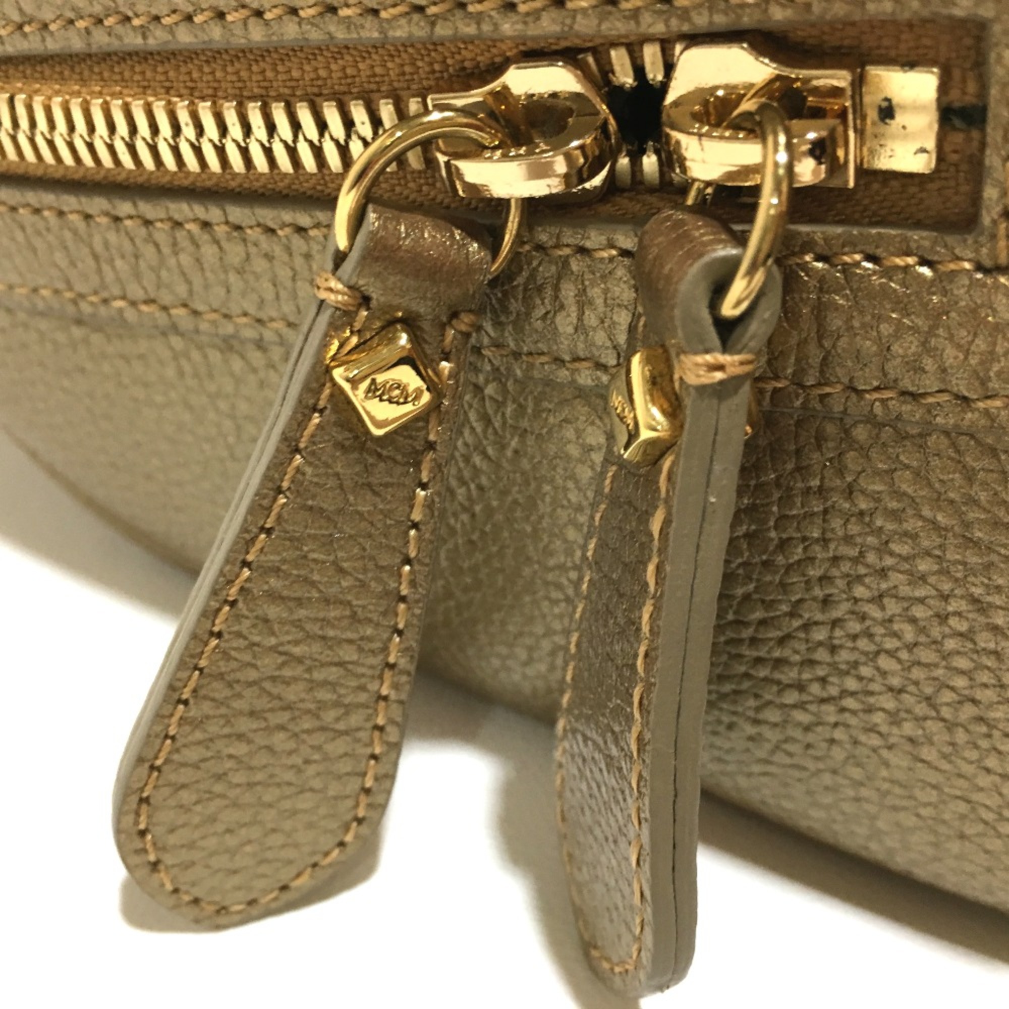 MCM Bag Mini Duffle Bag Hand Bag Gold Gold