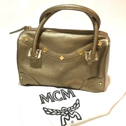 MCM Bag Mini Duffle Bag Hand Bag Gold Gold