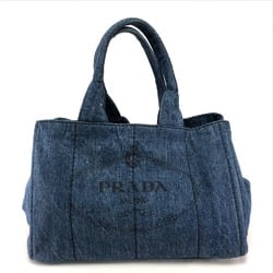 PRADA B1877B Canapa Bag Small Tote Bag Hand Bag Avio blue