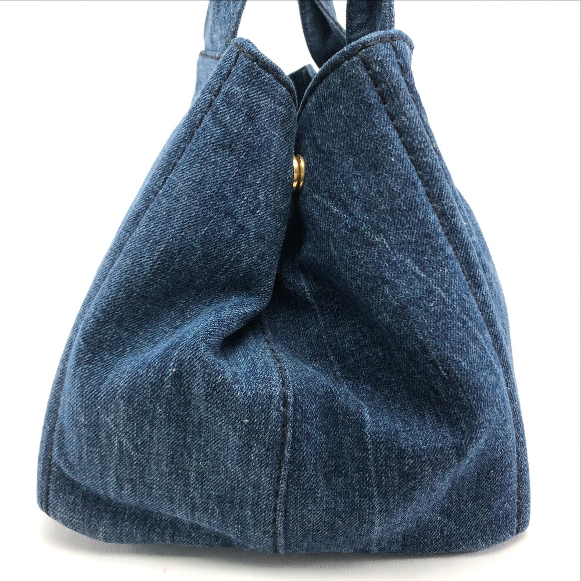 PRADA B1877B Canapa Bag Small Tote Bag Hand Bag Avio blue