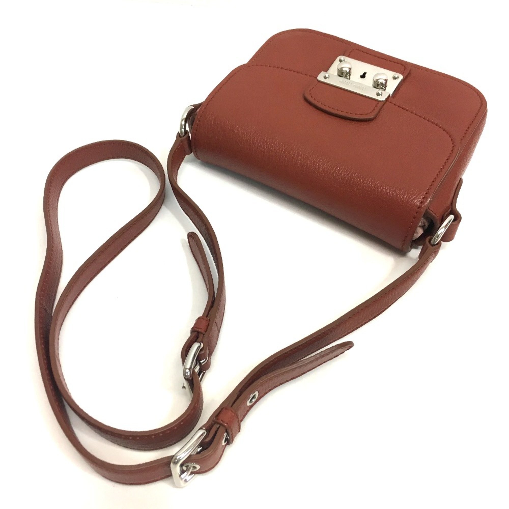 Miu Miu 5BH644 Bag Lock Hardware Shoulder Bag BACCA Brown