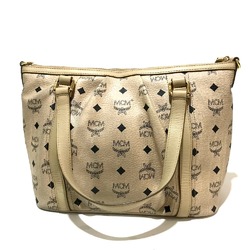 MCM MWP 1SVI12 IG001 Logogram 2WAYShoulder Bag Hand Bag Beige Beige x Black GoldHardware