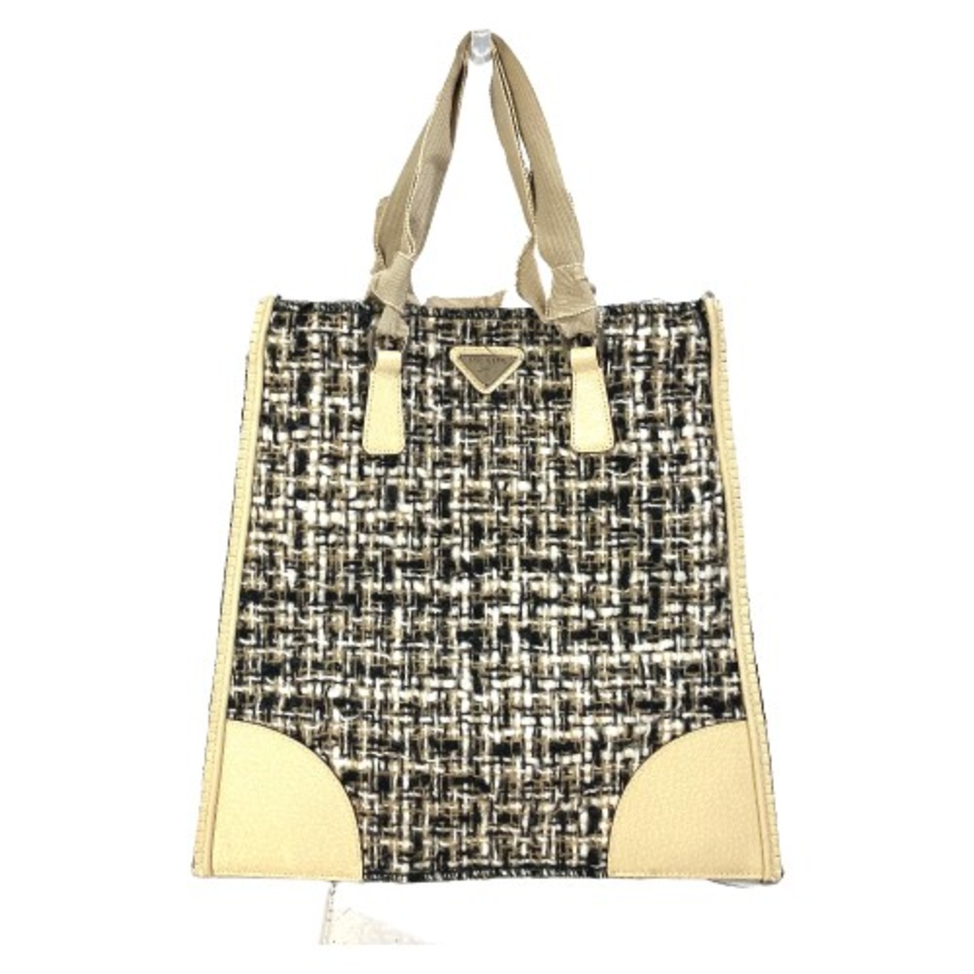 PRADA B11268 Tote Bag Hand Bag Beige