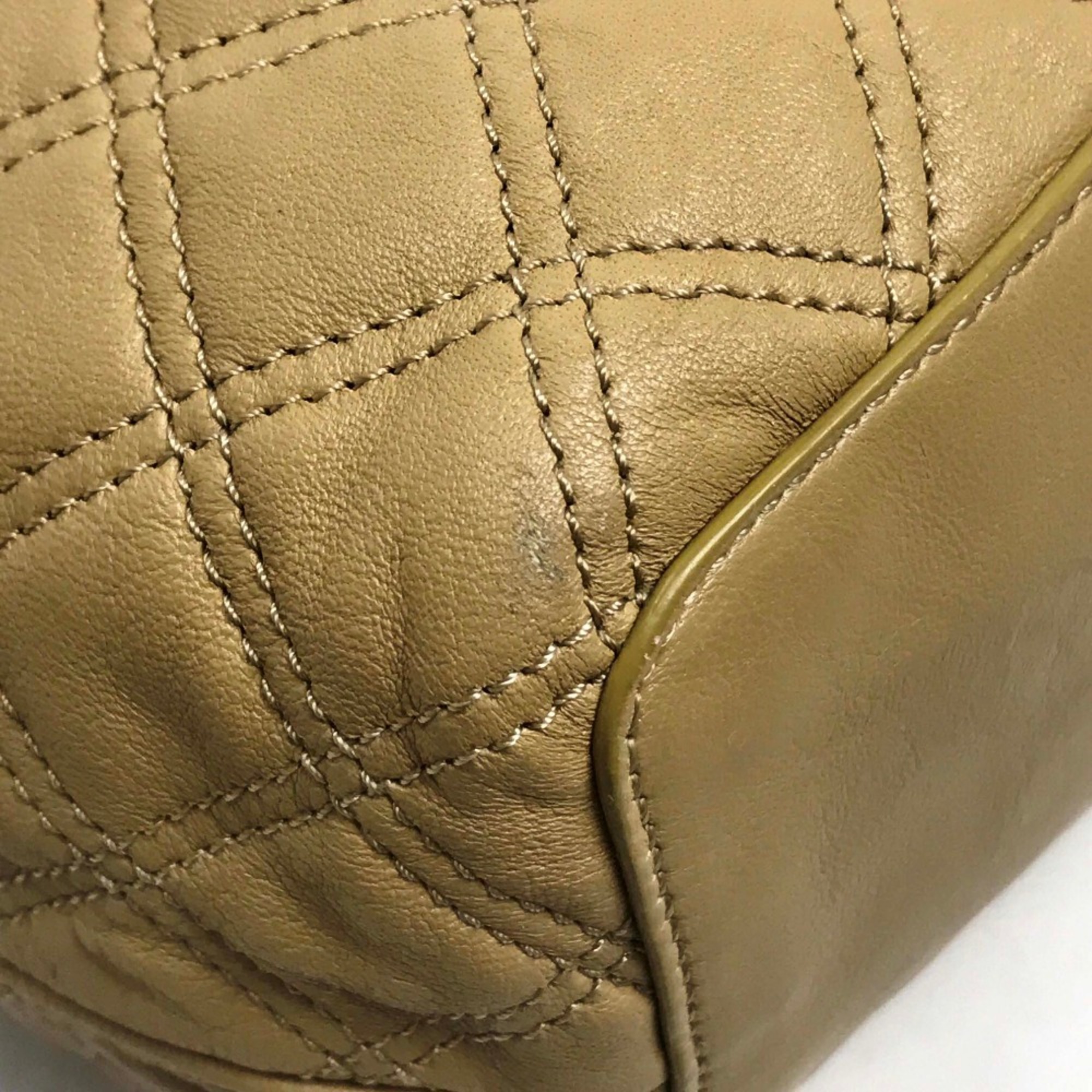 Marc jacobs Quilted Bag 2WAY Shoulder Bag Hand Bag Brown (Camel) GoldHardware