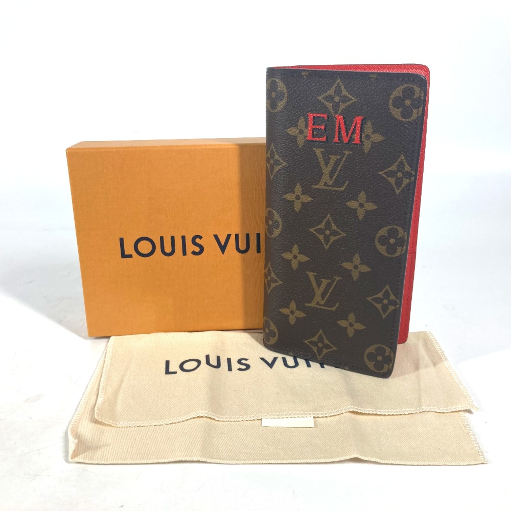 Louis Vuitton Monogram Two fold Long Wallet Coklico Red