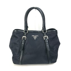 PRADA BN1841 logo Bag Tote Bag Hand Bag Navy