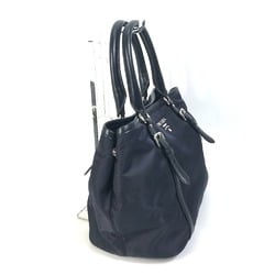 PRADA BN1841 logo Bag Tote Bag Hand Bag Navy