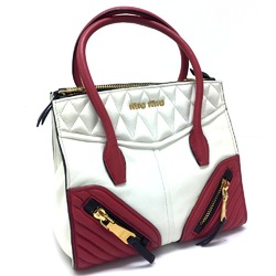 Miu Miu RN1032 2WAY Shoulder Bag Hand Bag White Red