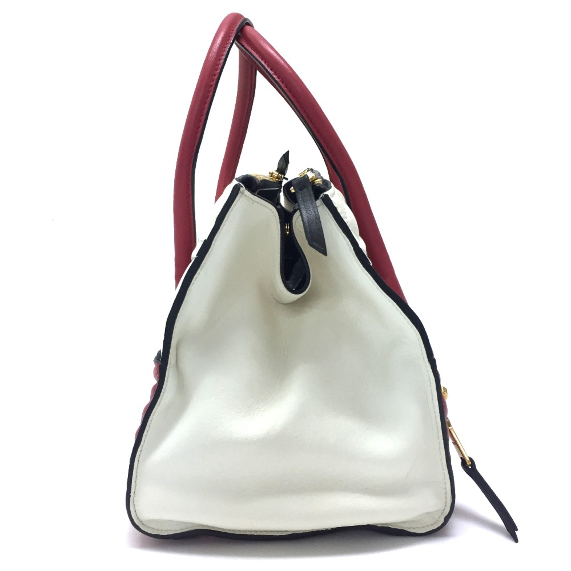 Miu Miu RN1032 2WAY Shoulder Bag Hand Bag White Red