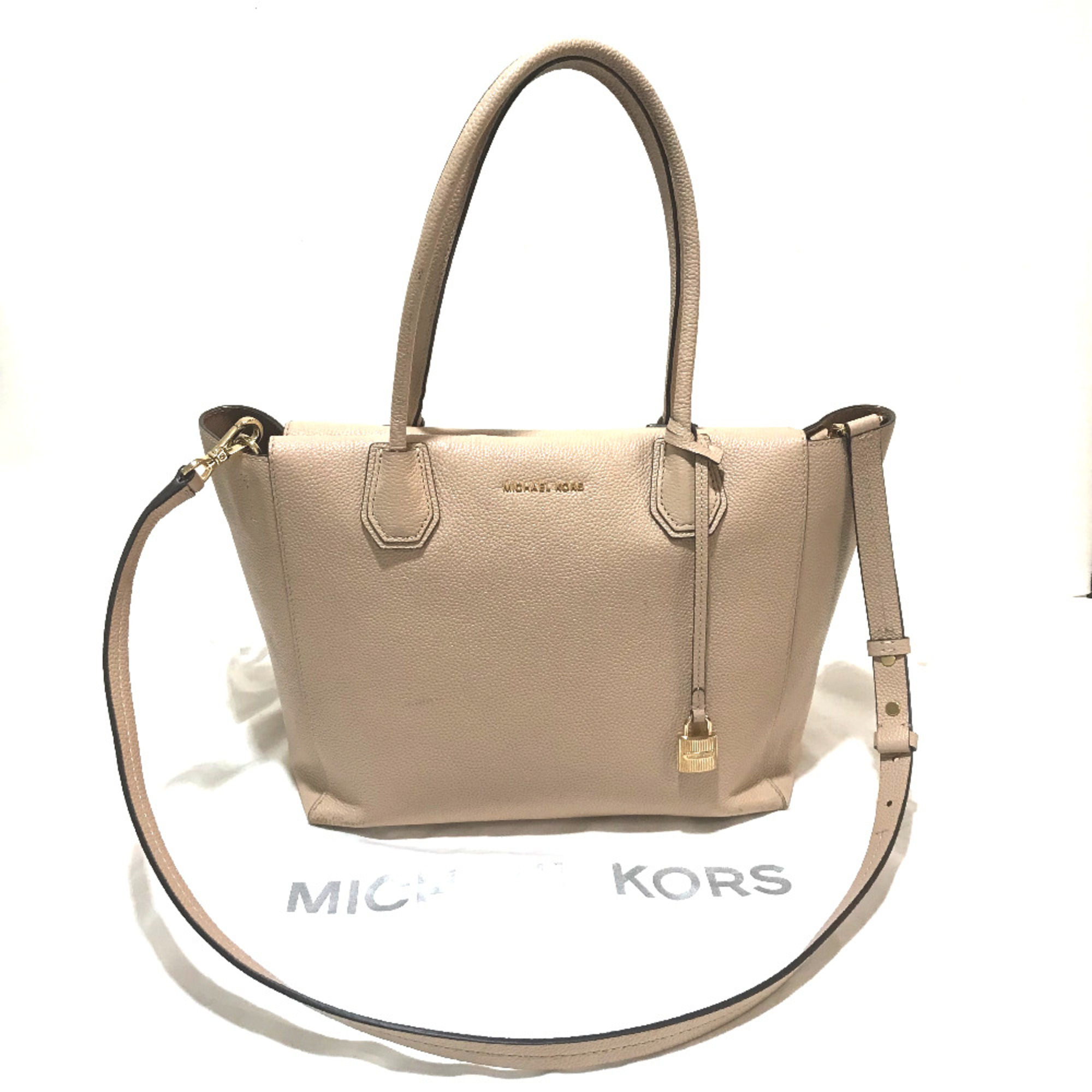 Michael course Bag 2WAY Tote Bag Shoulder Bag Beige