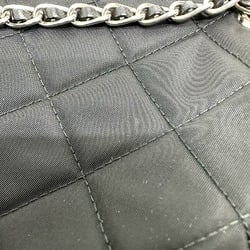 PRADA 1BH910 Triangle logo Chain Hand Bag Black