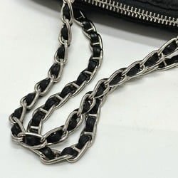 PRADA 1BH910 Triangle logo Chain Hand Bag Black