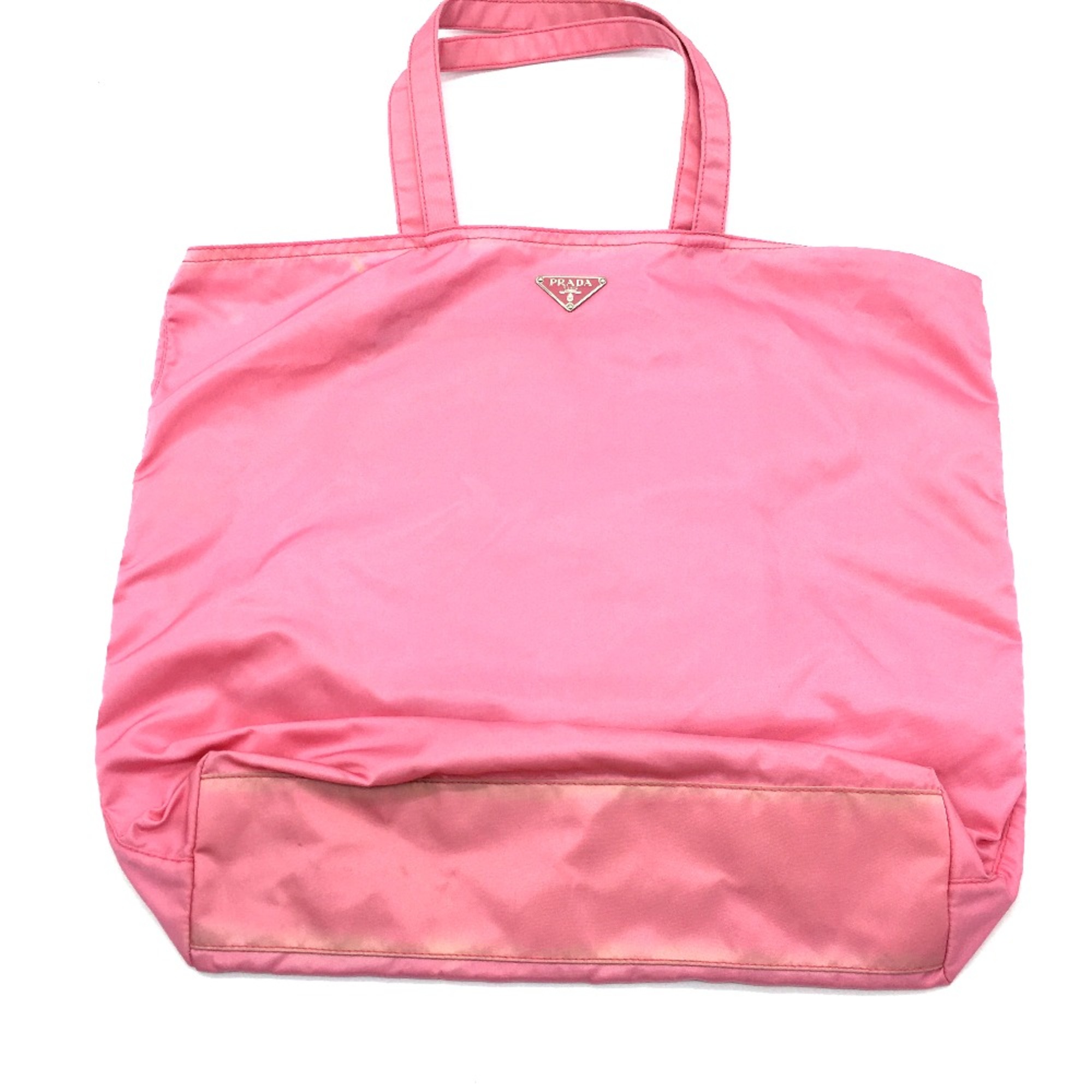 PRADA BR2897 Logo Plate Bag Hand Bag Tote Bag pink Pink Based