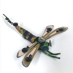 Miu Miu Dragonfly Accessories Brooch Green x pink