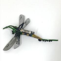 Miu Miu Dragonfly Accessories Brooch Green x pink