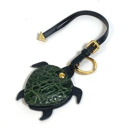 PRADA Turtle turtle Bag Bag Charm Key Holder Green GoldHardware