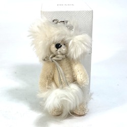 PRADA Ribbon rhinestone Bag Charm Key Holder White