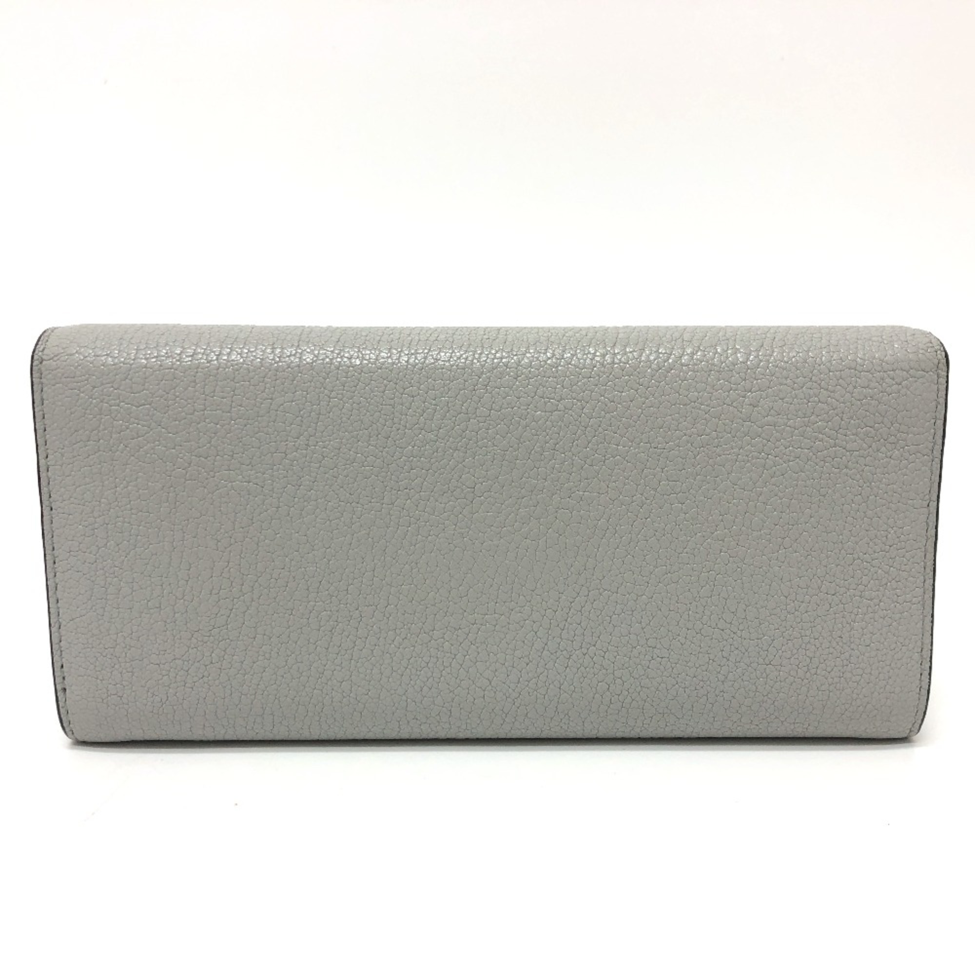 Miu Miu 5MH109 logo Bifold Long Wallet gray Black/SilverHardware