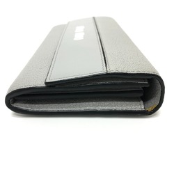 Miu Miu 5MH109 logo Bifold Long Wallet gray Black/SilverHardware