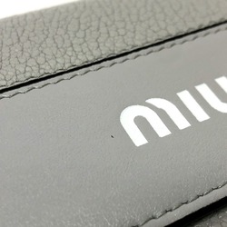 Miu Miu 5MH109 logo Bifold Long Wallet gray Black/SilverHardware