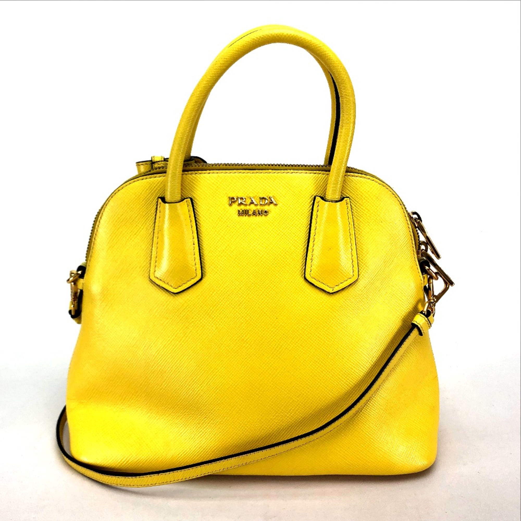 PRADA BL0902 2WAY Shoulder Bag Hand Bag yellow