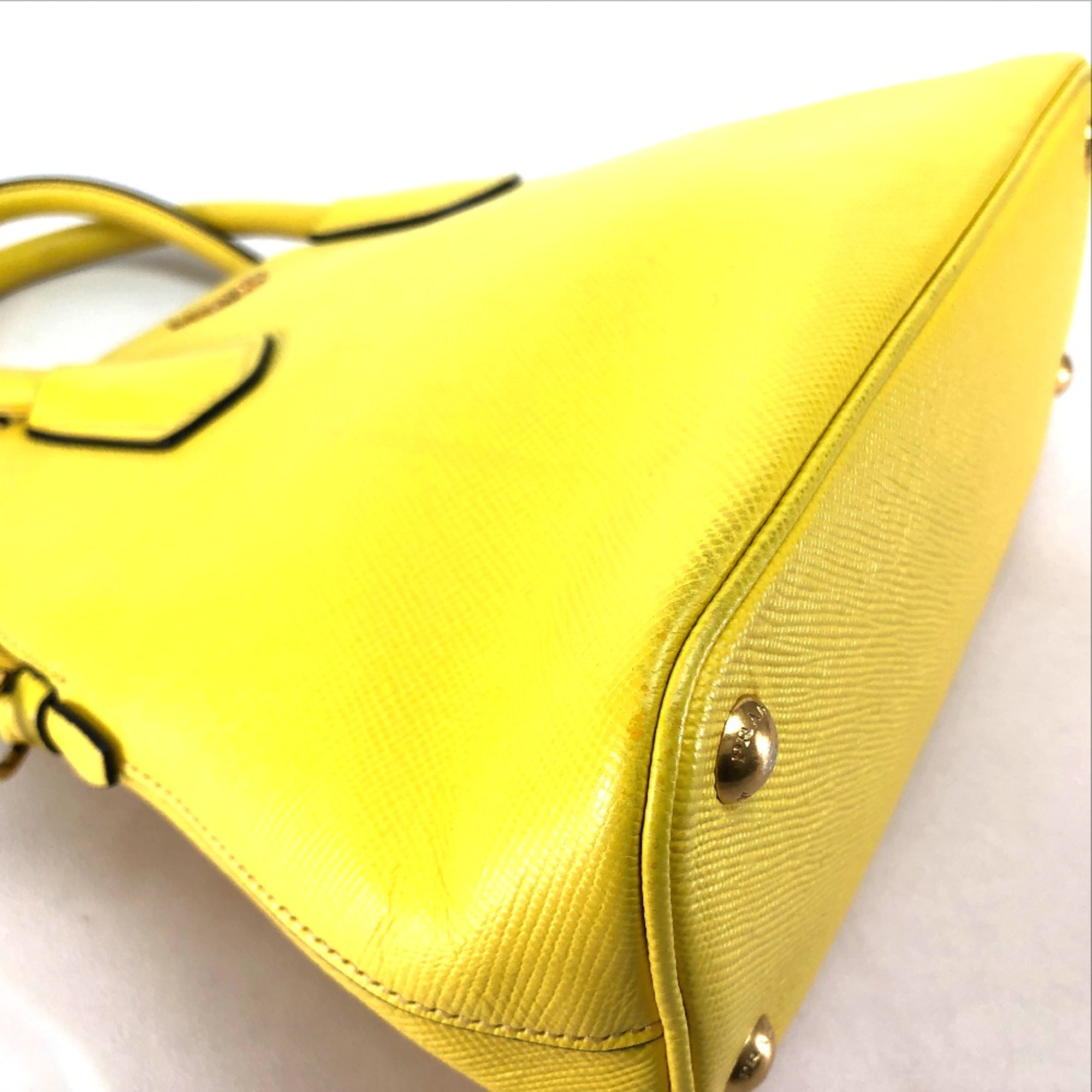 PRADA BL0902 2WAY Shoulder Bag Hand Bag yellow