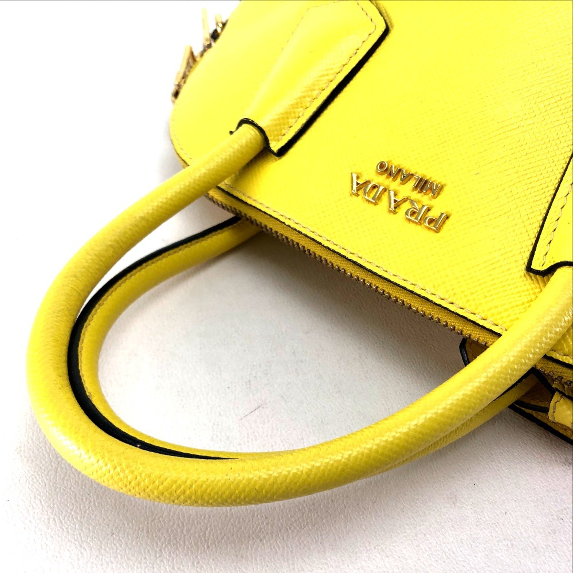 PRADA BL0902 2WAY Shoulder Bag Hand Bag yellow