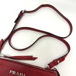 PRADA 1BH046 logo Crossbody Shoulder Bag Red