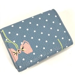 Miu Miu Logo flower Trifold Wallet Polka Dots Trifold wallet blue White