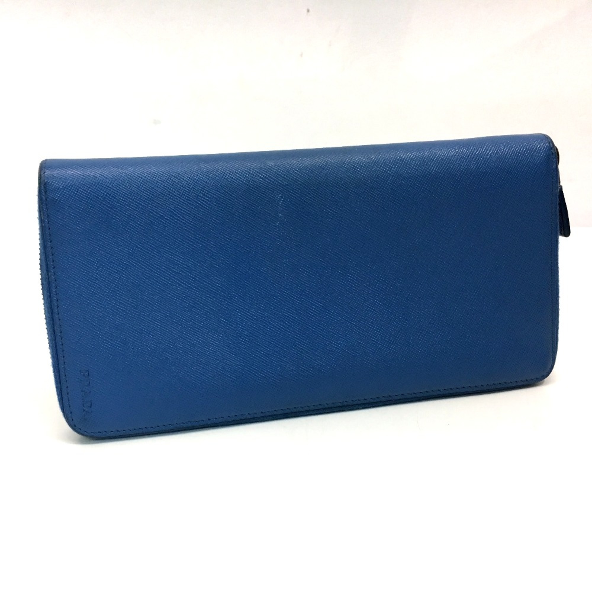 PRADA 2ML220 Zip Around Long Wallet Azuro blue