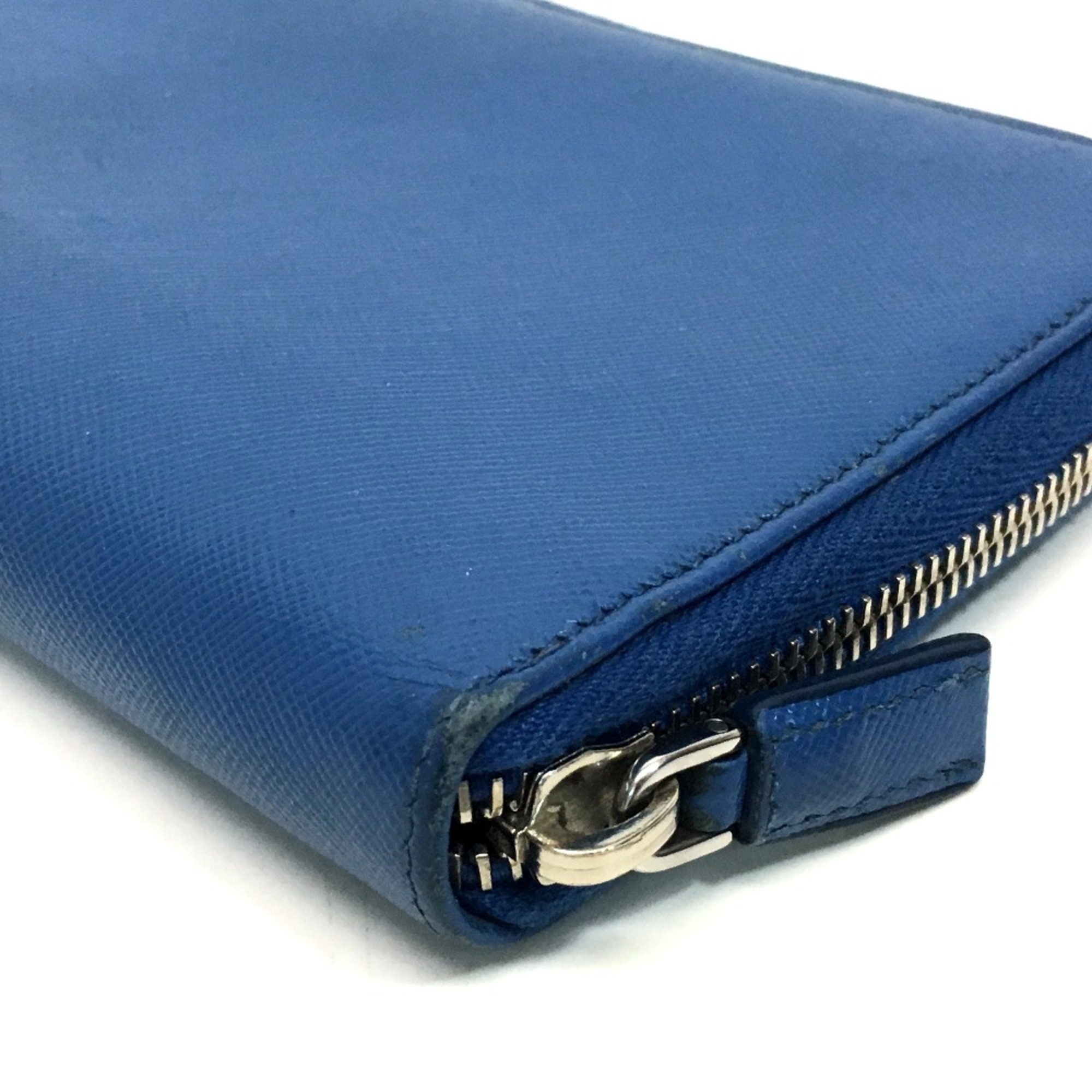 PRADA 2ML220 Zip Around Long Wallet Azuro blue