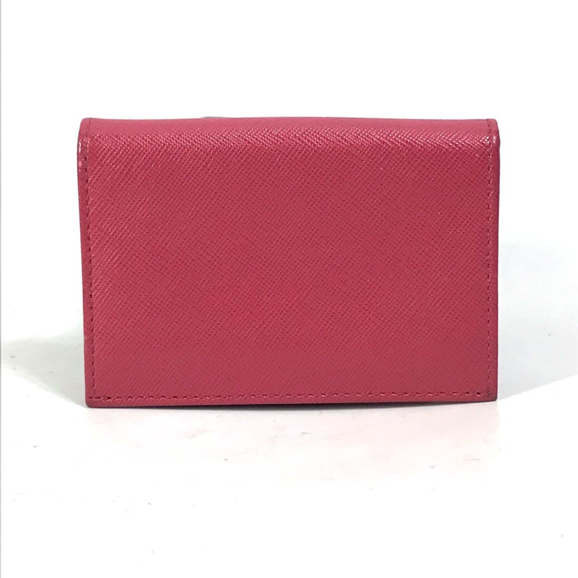 PRADA logo name card holder Card Case pink