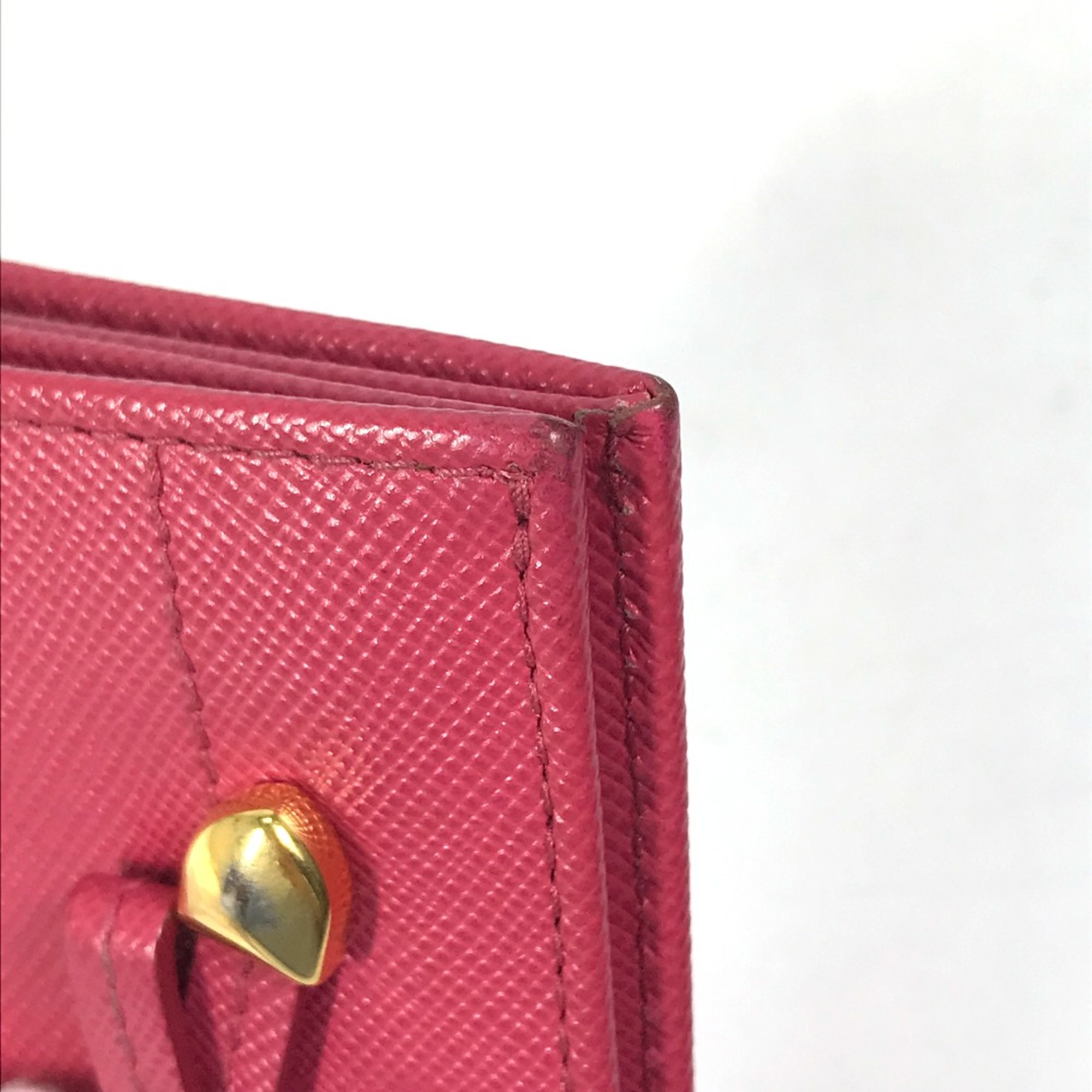 PRADA logo name card holder Card Case pink