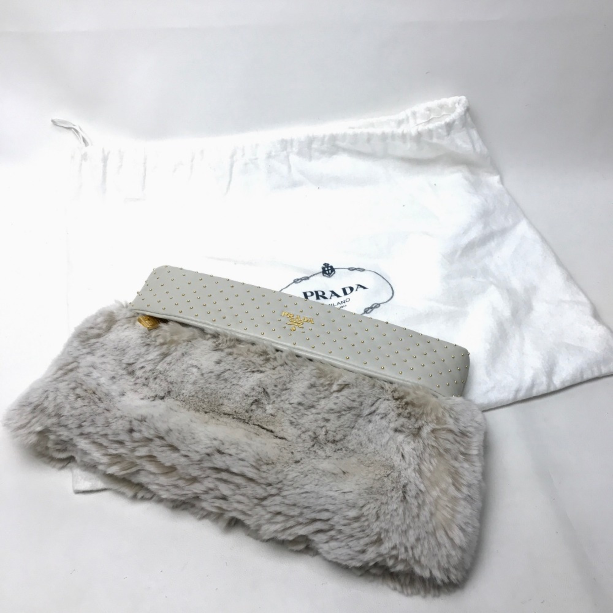 PRADA bag party bag Clutch bag Off White