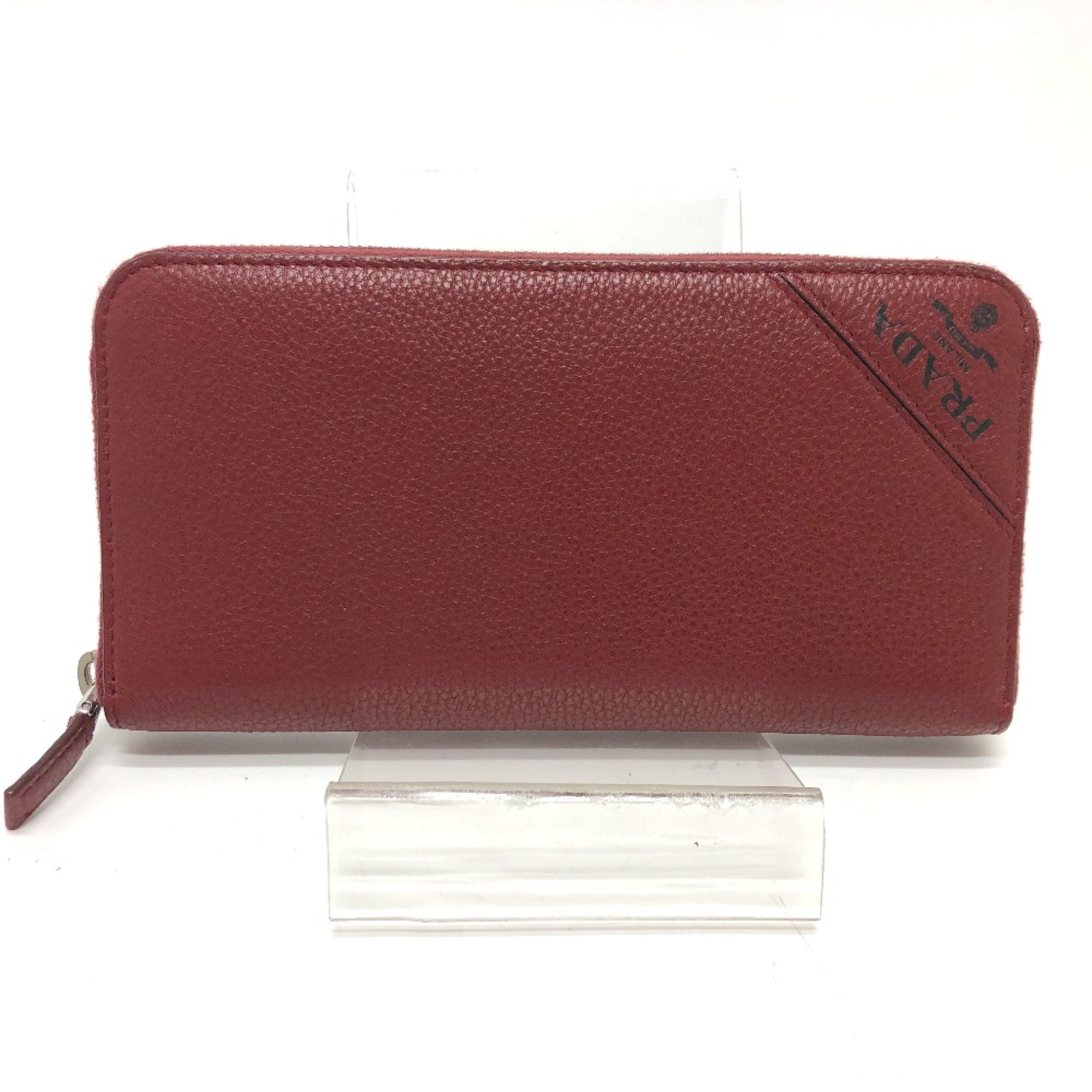 PRADA 2ML317 Logo gradient Wallet Long Wallet RedBased SilverHardware