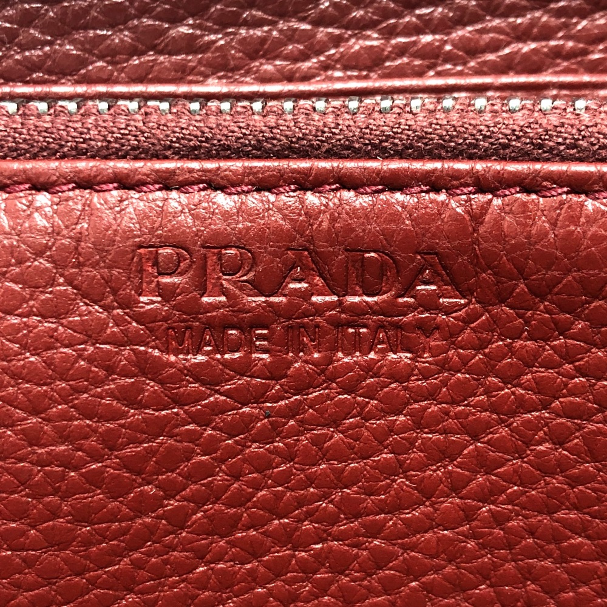 PRADA 2ML317 Logo gradient Wallet Long Wallet RedBased SilverHardware