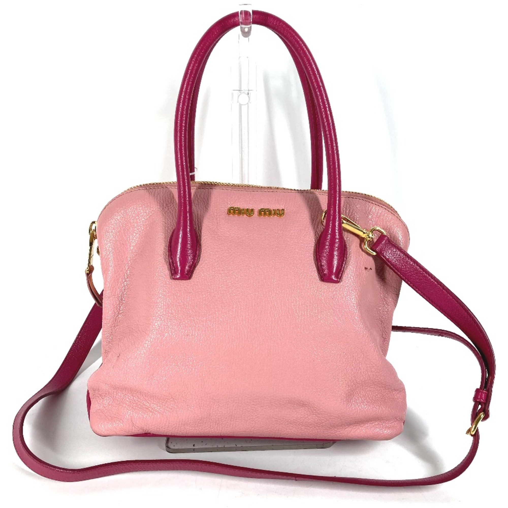 Miu Miu Tote Bag 2WAY Bicolor Hand Bag Shoulder Bag pink