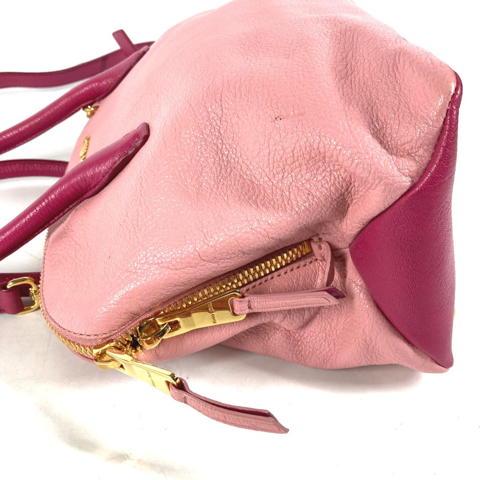 Miu Miu Tote Bag 2WAY Bicolor Hand Bag Shoulder Bag pink