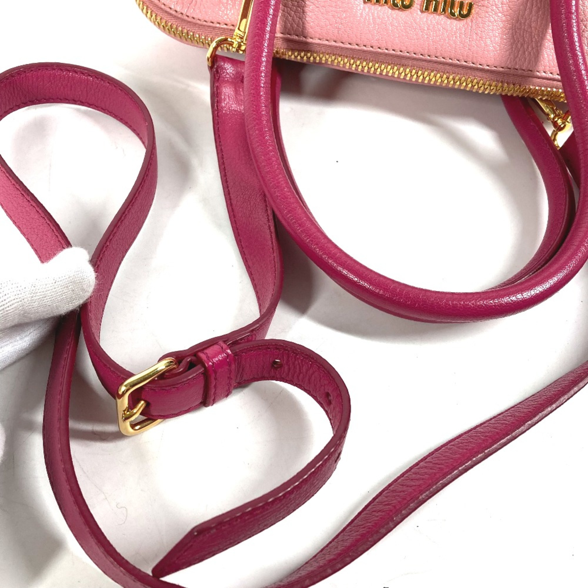 Miu Miu Tote Bag 2WAY Bicolor Hand Bag Shoulder Bag pink