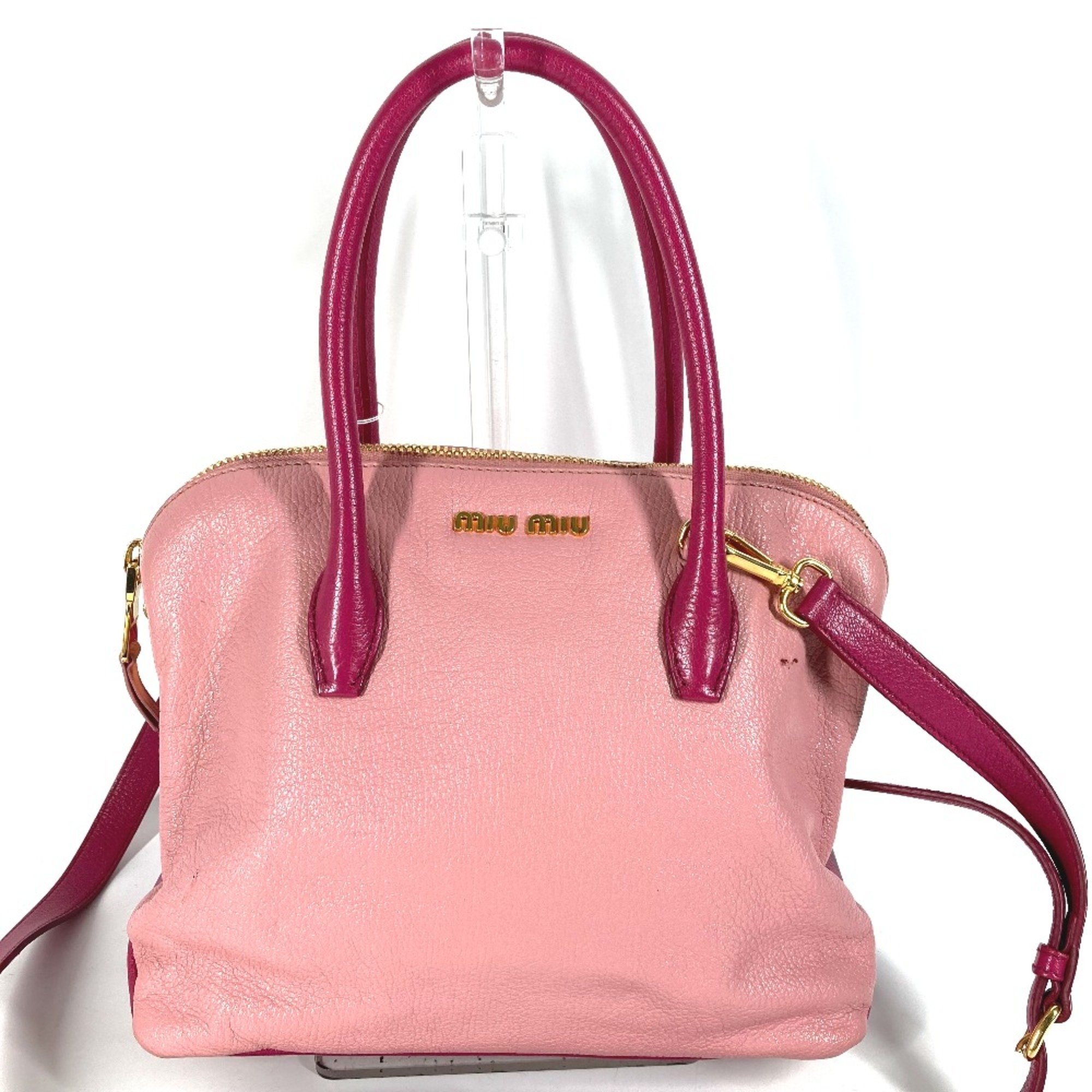 Miu Miu Tote Bag 2WAY Bicolor Hand Bag Shoulder Bag pink