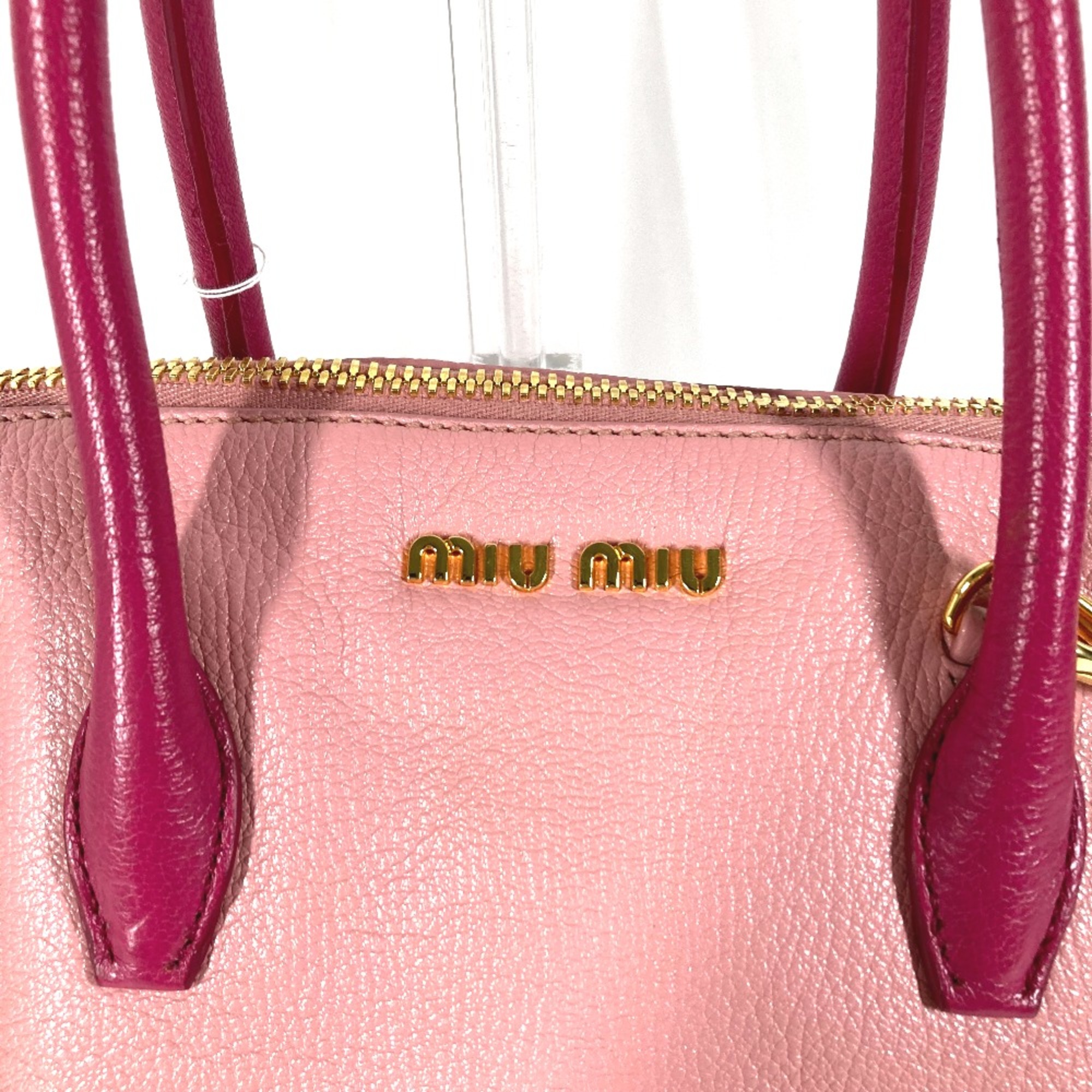 Miu Miu Tote Bag 2WAY Bicolor Hand Bag Shoulder Bag pink