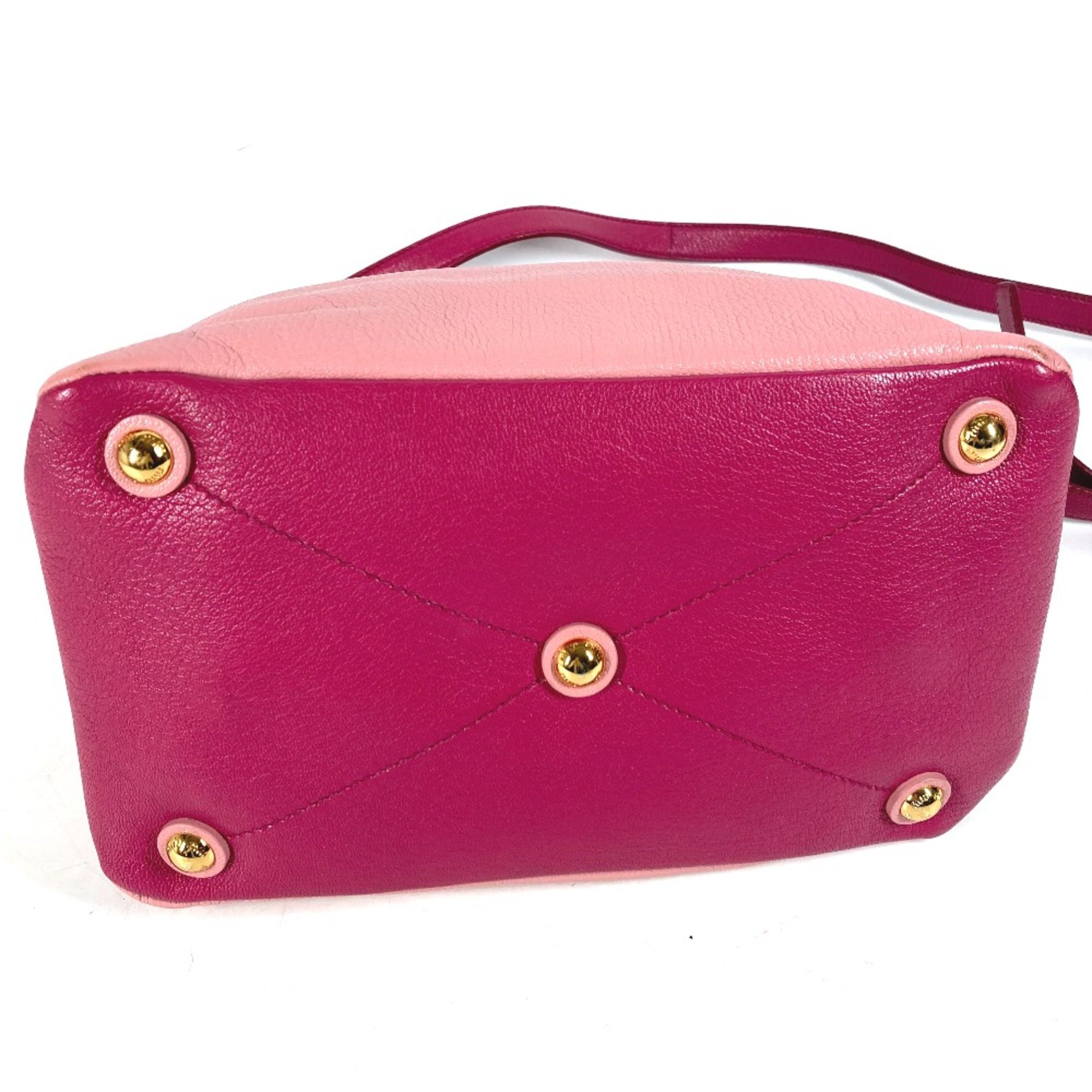 Miu Miu Tote Bag 2WAY Bicolor Hand Bag Shoulder Bag pink