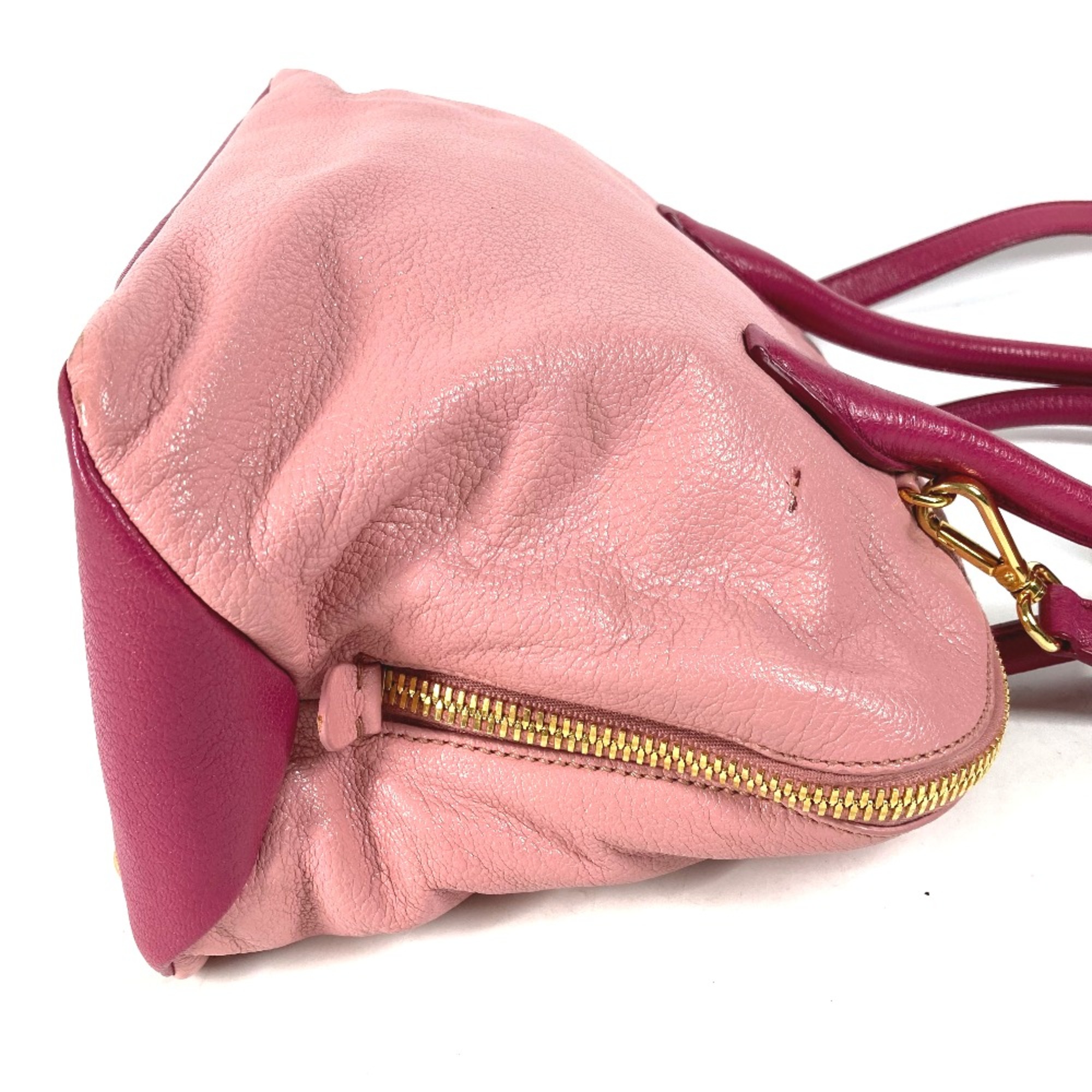 Miu Miu Tote Bag 2WAY Bicolor Hand Bag Shoulder Bag pink