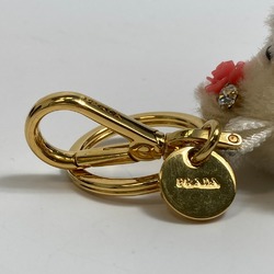 PRADA Bear Bag Bag Charm Key Holder Ivory GoldHardware